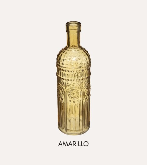 Jarrones Botella Folk de Vidrio