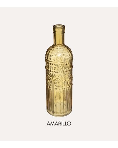 Jarrones Botella Folk de Vidrio