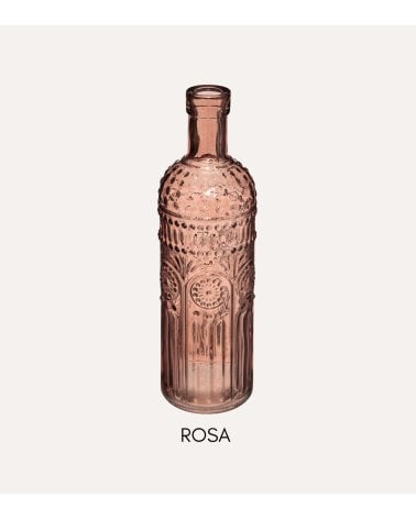 Jarrones Botella Folk de Vidrio