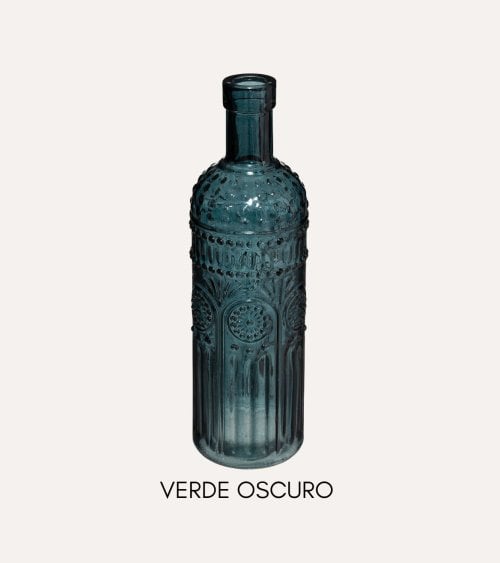 Jarrones Botella Folk de Vidrio
