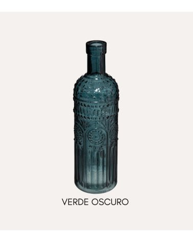 Jarrones Botella Folk de Vidrio