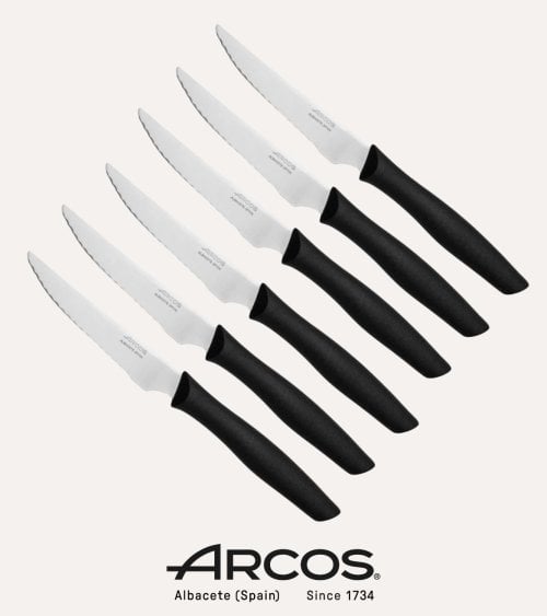 Set de 6 Cuchillos Chuleteros Nova de Acero Inoxidable