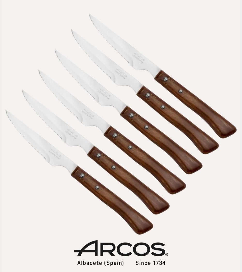 Set de 6 Cuchillos Chuleteros de Acero Inoxidable