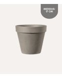 Maceta Redonda de Barro Grafite