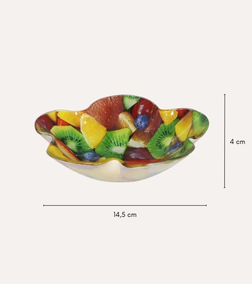 Bol de Flor de Frutas de Cristal