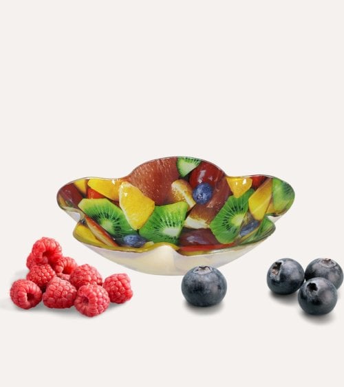 Bol de Flor de Frutas de Cristal