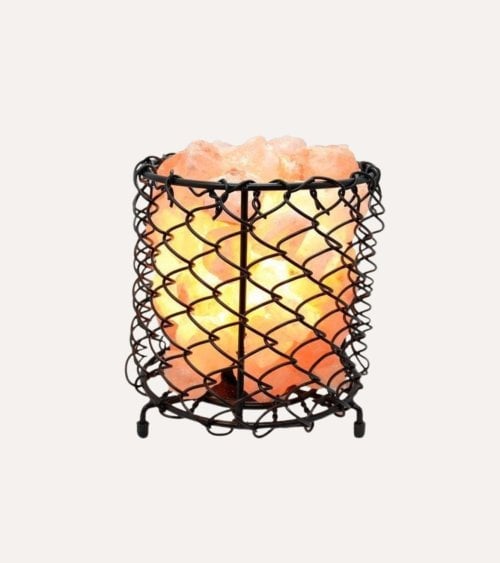 Lámpara de Piedra y Sal de Metal