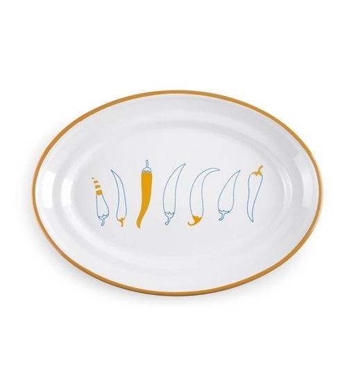 Bandeja Oval de Acero Esmaltado Vitrificado