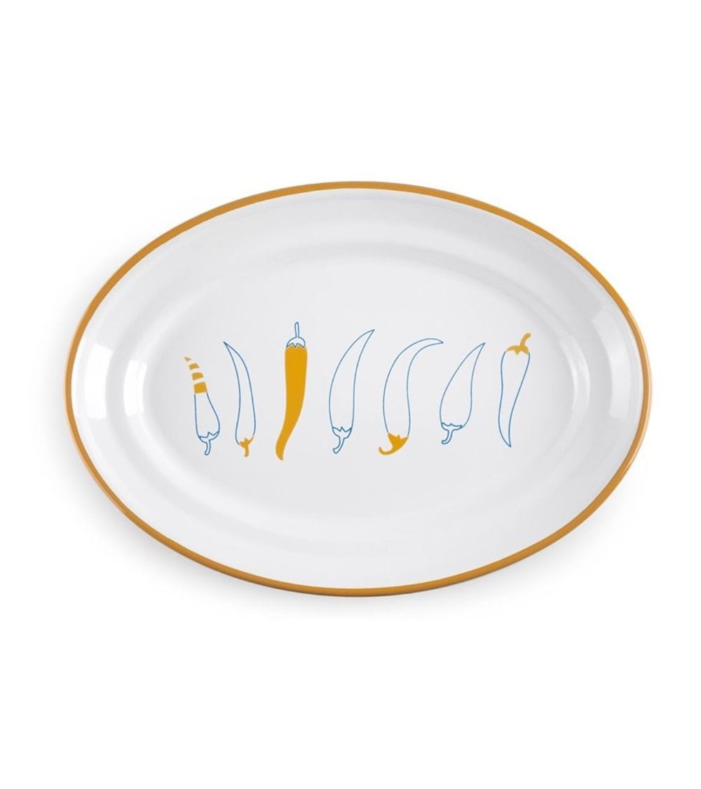 Bandeja Oval de Acero Esmaltado Vitrificado