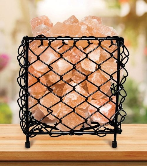 Lámpara de Piedra y Sal de Metal