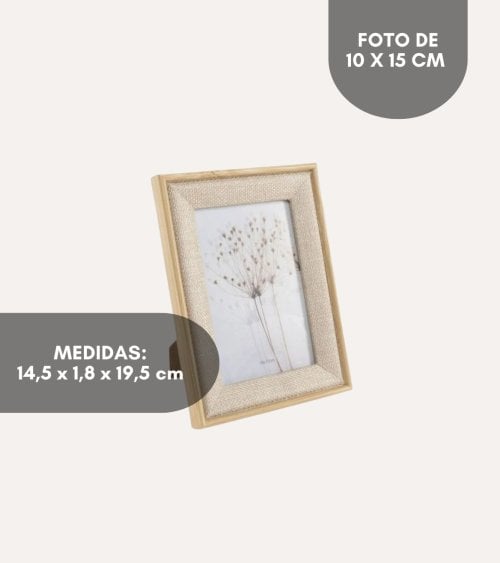 Marco de Fotos de Tela y Madera