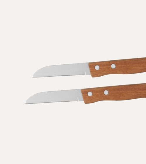 Set de 2 Cuchillos Patatero con Mango de Madera