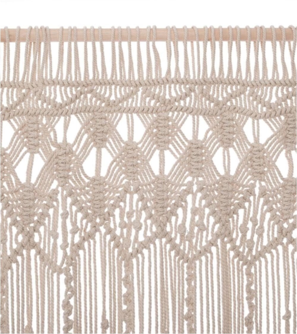 Cortina de Hilo Macramé de Algodón y Eucalipto