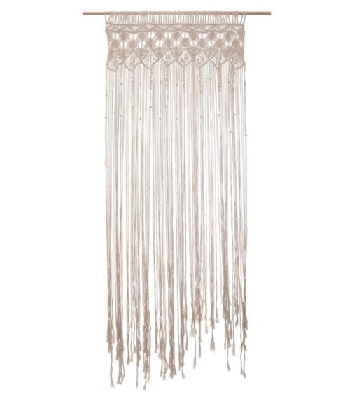 Cortina de Hilo Macramé de Algodón y Eucalipto