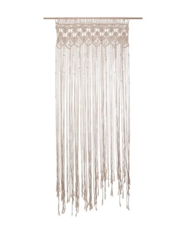 Cortina de Hilo Macramé de Algodón y Eucalipto