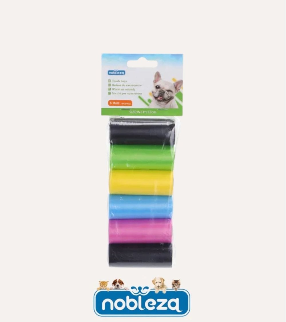 Set de 6 Rollos de Bolsas de Basura para Perros