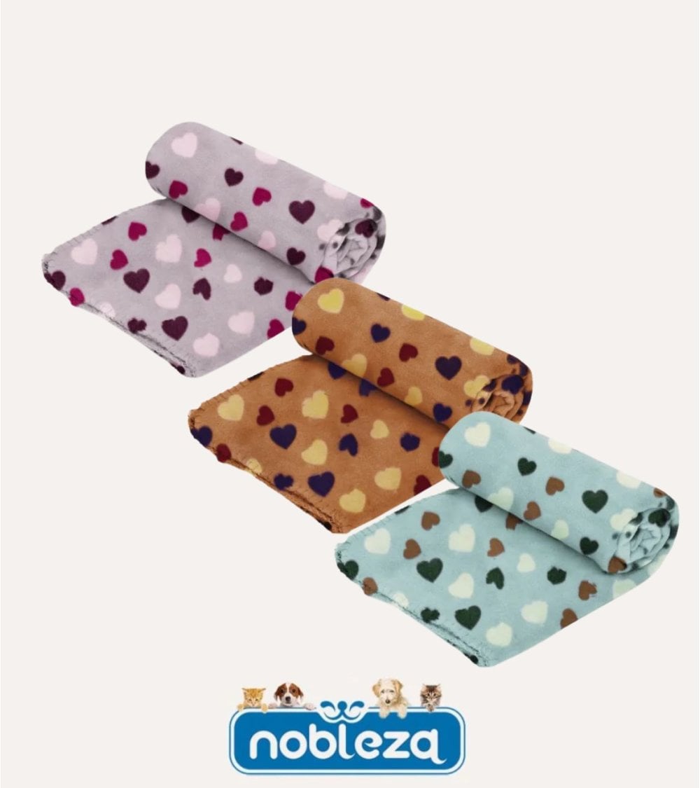 Manta para Mascotas con Estampado de Corazones