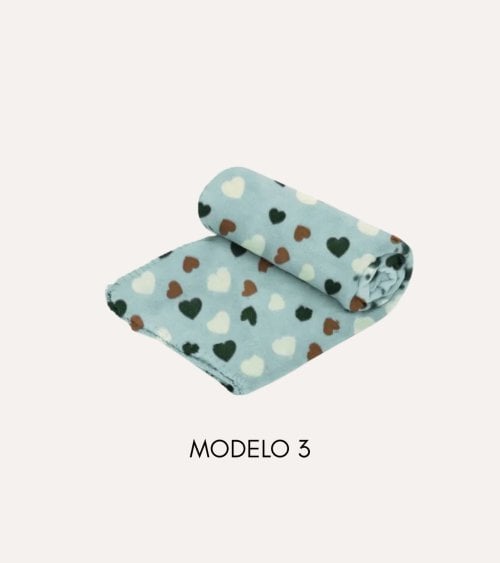 Manta para Mascotas con Estampado de Corazones