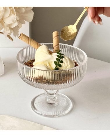 Set de 6 Copas de Helado Agata de Cristal Tallado