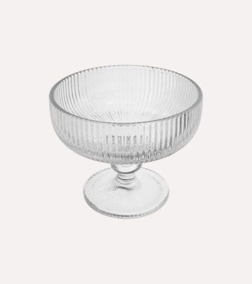 Set de 6 Copas de Helado Agata de Cristal Tallado