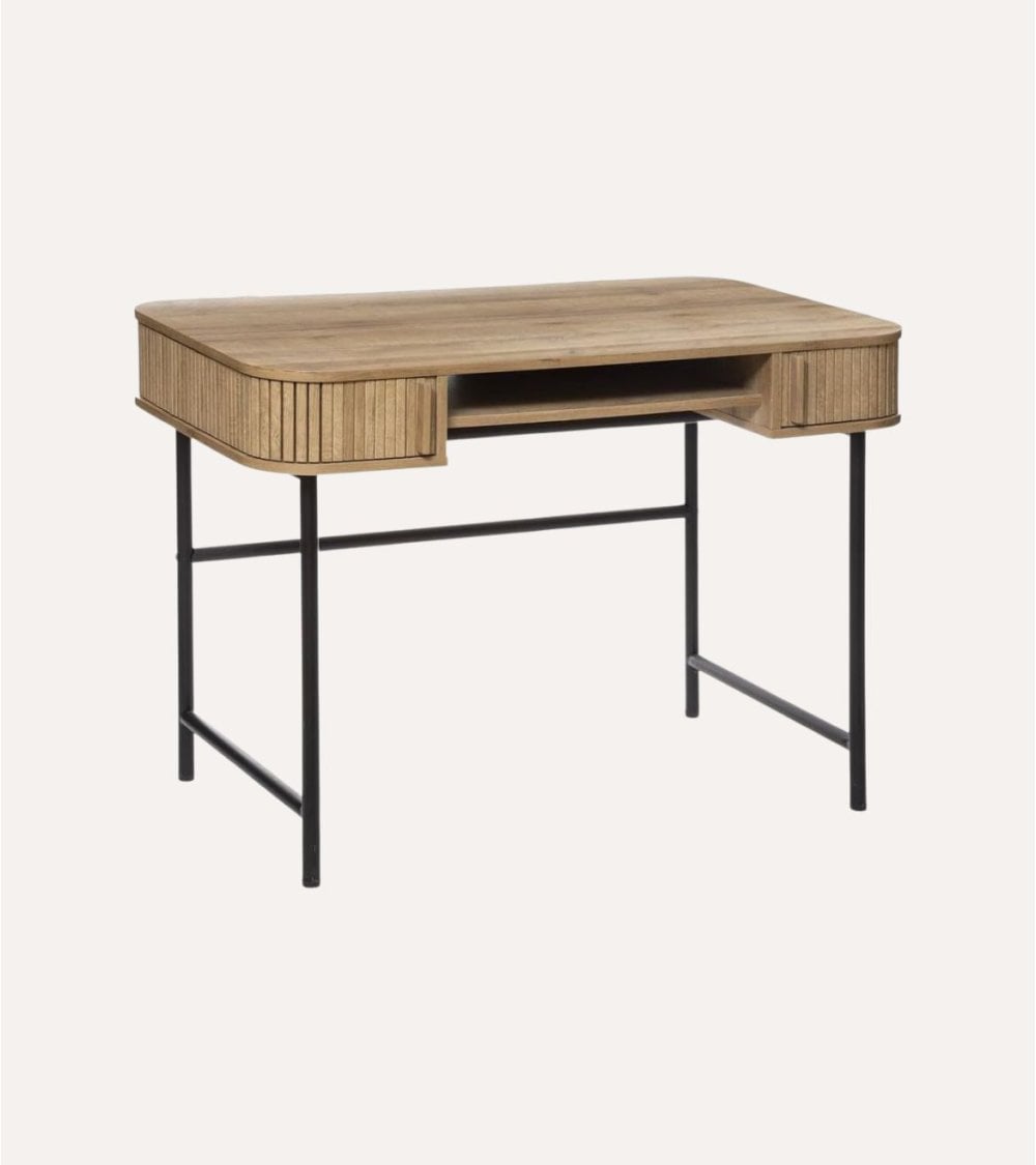 Escritorio de 2 Puertas Colva de MDF y Acero