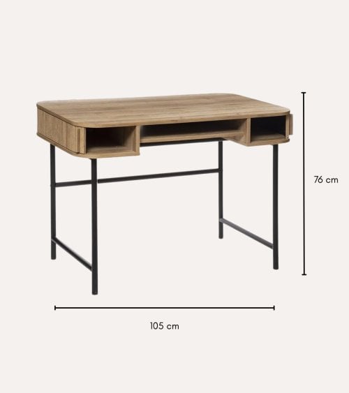 Escritorio de 2 Puertas Colva de MDF y Acero