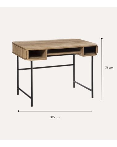 Escritorio de 2 Puertas Colva de MDF y Acero