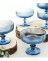 Set de 6 Copas de Helado Agata de Cristal Tallado