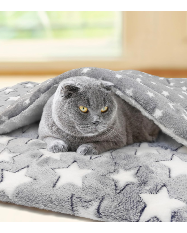 Cama de Estrellas para Mascotas de Franela Reversible