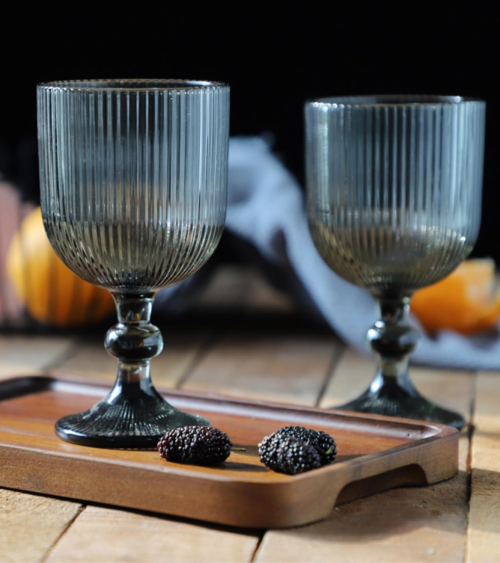 Set de 6 Copas de Vino Agata de Cristal Tallado