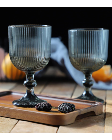 Set de 6 Copas de Vino Agata de Cristal Tallado