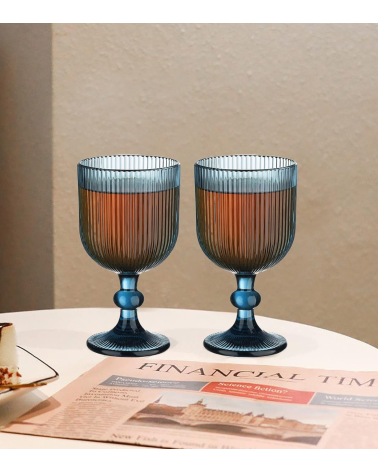 Set de 6 Copas de Vino Agata de Cristal Tallado