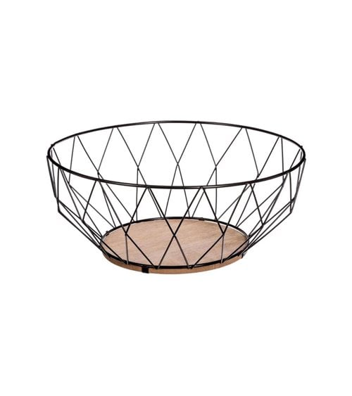 Frutero Redondo de Metal y Madera Diamantes