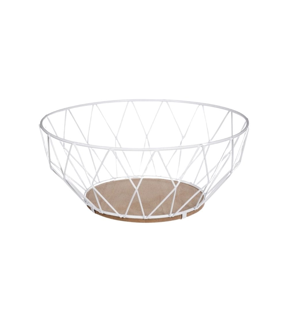 Frutero Redondo de Metal y Madera Diamantes