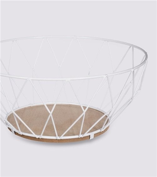 Frutero Redondo de Metal y Madera Diamantes