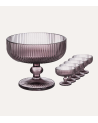 Set de 6 Copas de Helado Agata de Cristal Tallado