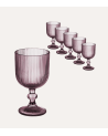 Set de 6 Copas de Vino Agata de Cristal Tallado