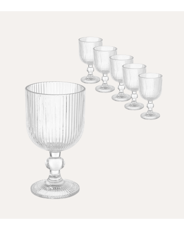 Set de 6 Copas de Vino Agata de Cristal Tallado