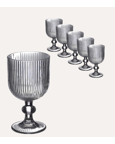 Set de 6 Copas de Agua Agata de Cristal Tallado