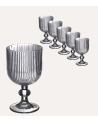 Set de 6 Copas de Agua Agata de Cristal Tallado