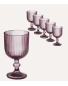 Set de 6 Copas de Agua Agata de Cristal Tallado