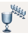 Set de 6 Copas de Agua Agata de Cristal Tallado