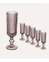 Set de 6 Copas de Cava Agata de Cristal Tallado
