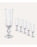 Set de 6 Copas de Cava Agata de Cristal Tallado