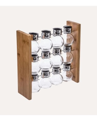 Set de 12 Especieros con Soporte de Bambú