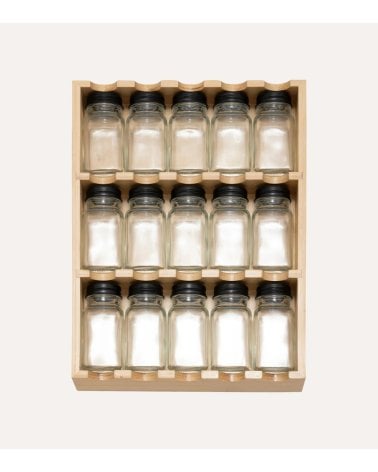 Set de 15 Especieros con Estante de Bambú