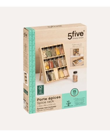 Set de 15 Especieros con Estante de Bambú