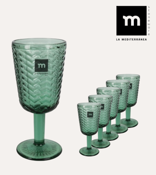 Set de 6 Copas Spica de Cristal Tallado