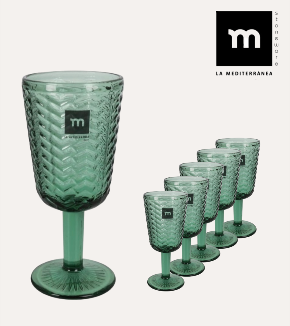 Set de 6 Copas Spica de Cristal Tallado