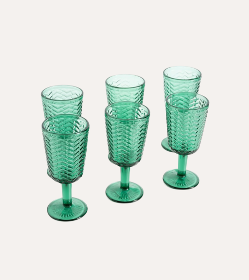Set de 6 Copas Spica de Cristal Tallado
